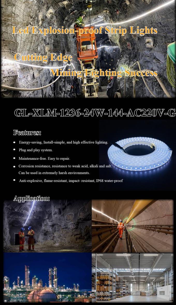 silicone illuminate strips led strip light for mining and tunnel RGB ...